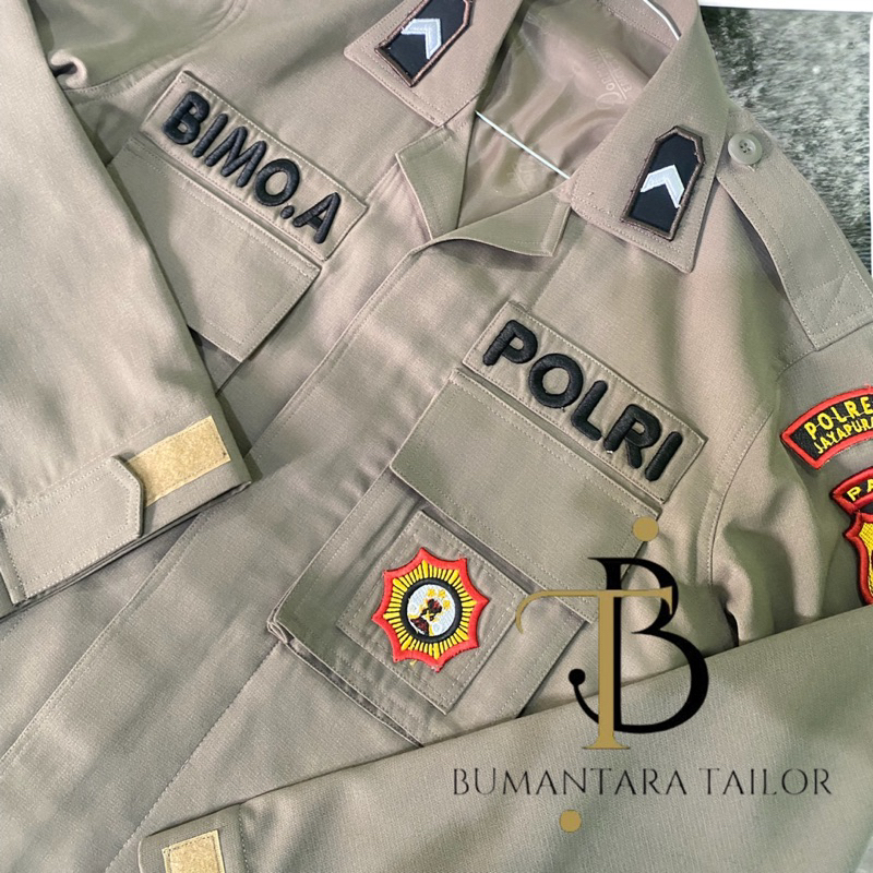 PDL Polri 1 stel semi wool full atribut spek rapihan