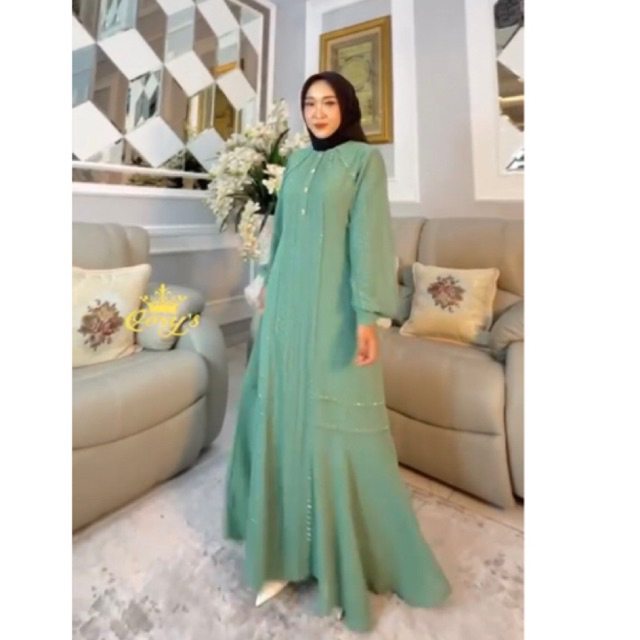 gamis qorys brukat tengah