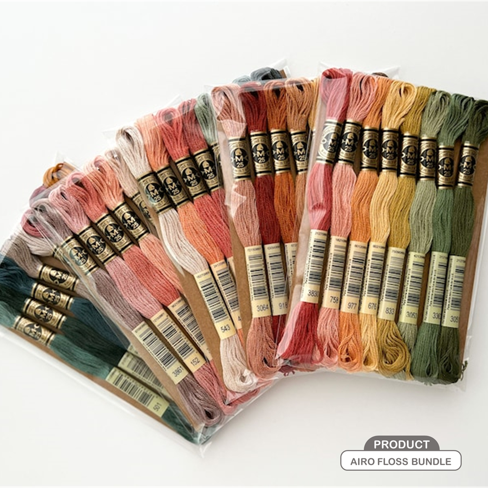 Benang AIRO Embroidery Thread Bundles Paket Benang Sulam Embroidery