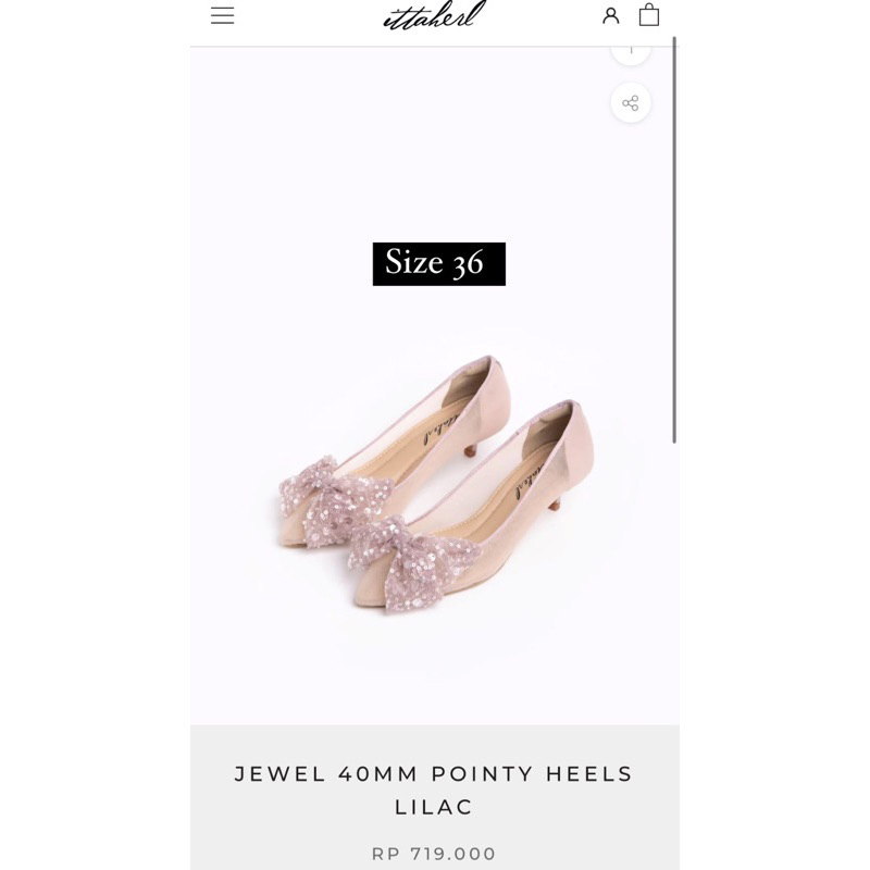 BNIB ittaherl jewel lilac size 36 40mm