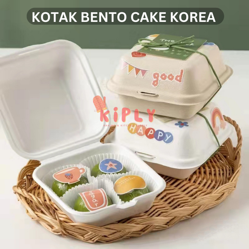 Kotak Bento Cake Korea/Bagasse Korean Lunch Box Bento/Box Kotak Burger