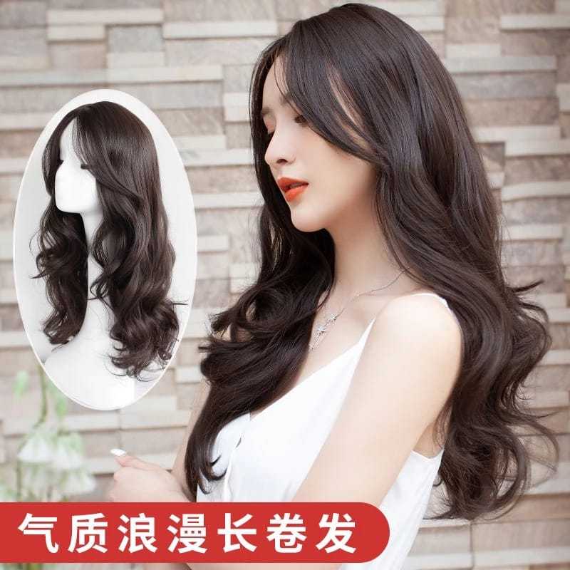 Wig curly poni depan poni wig keriting  poni depan