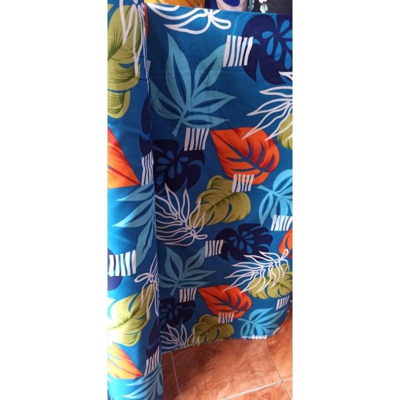 Kain Sprei Polimikro Meteran 50 Cm X 240 Cm Motif Daun Janda Bolong Pasti Ori