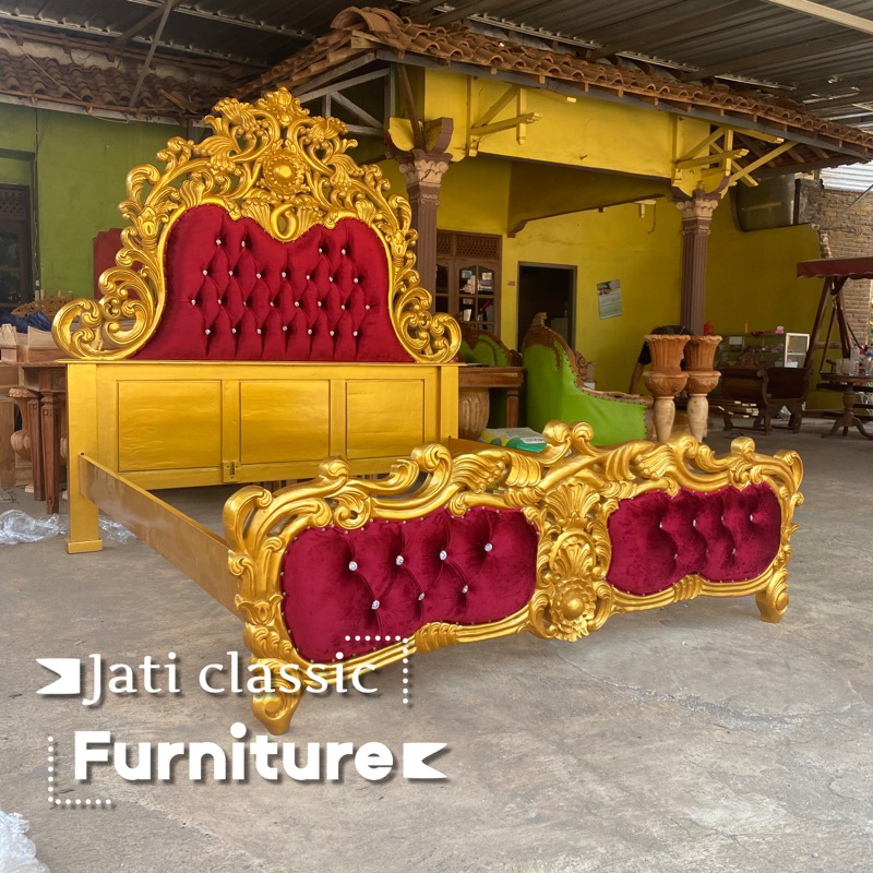 Dipan/ranjang/tempat tidur barong ukiran asli jepara dipan murah