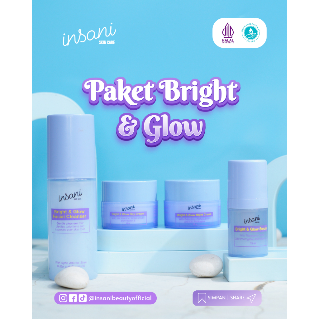 Paket Bright Glow Insani Skincare - Insani Cosmetic - Insani skincare, insani skincare makassar