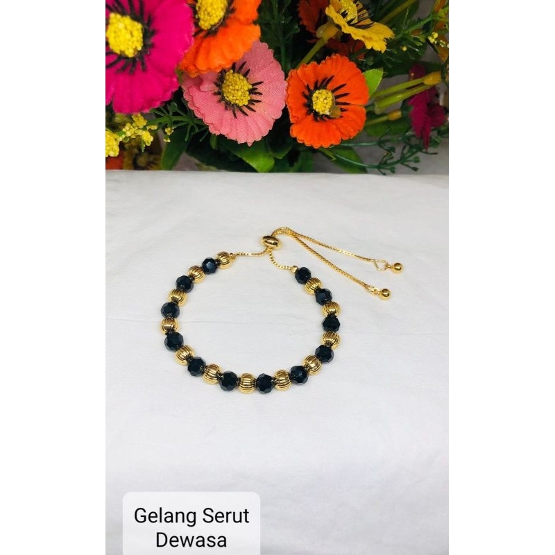 Gelang serut mutiara dewasa gold xuping