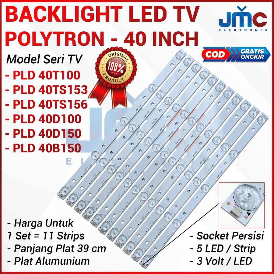 BACKLIGHT TV LED POLYTRON 40 INCH PLD40T100 PLD40D100 PLD40B150 PLD40D150 PLD40TS153 PLD40TS156