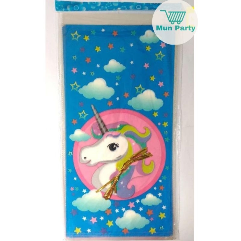 

Plastik Snack Ulang Tahun / Plastik Kado / Plastik Souvenir Unicorn Biru