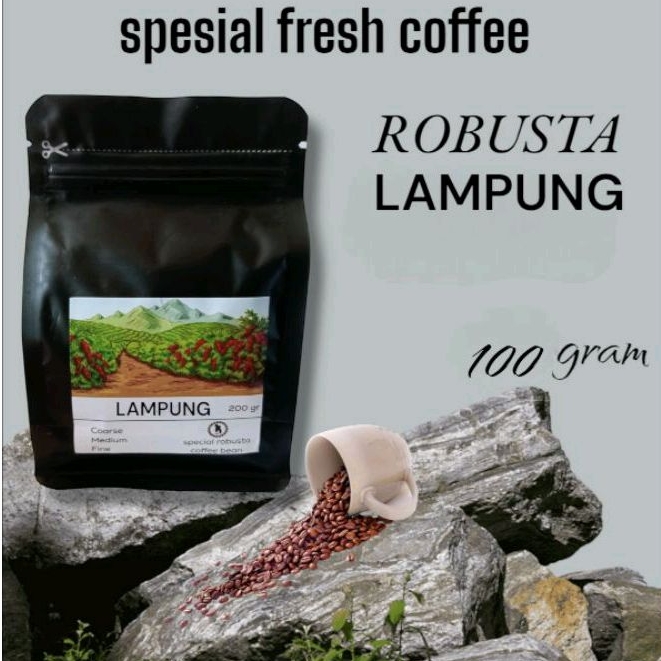 

100gram biji/bubuk kopi robusta Lampung Sumatera Selatan robusta coffee beans spesial fresh coffee