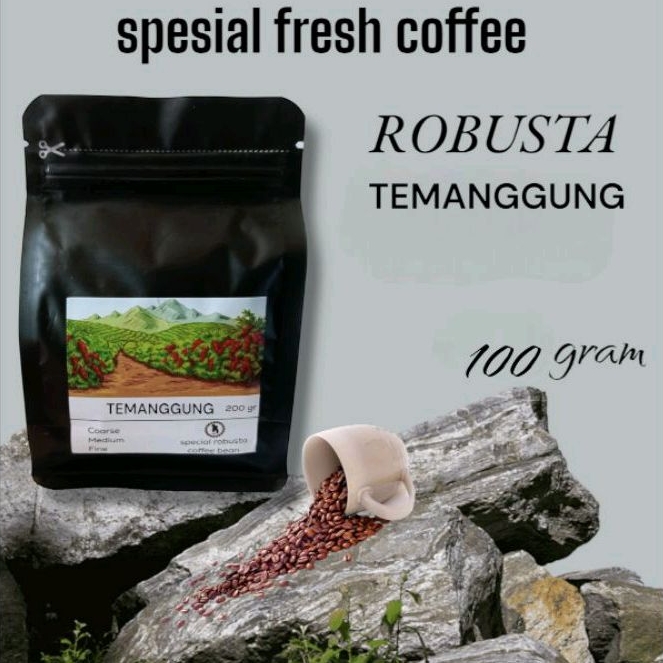 

100gram biji/bubuk kopi robusta temanggung Jawa Tengah robusta coffee beans spesial fresh coffee