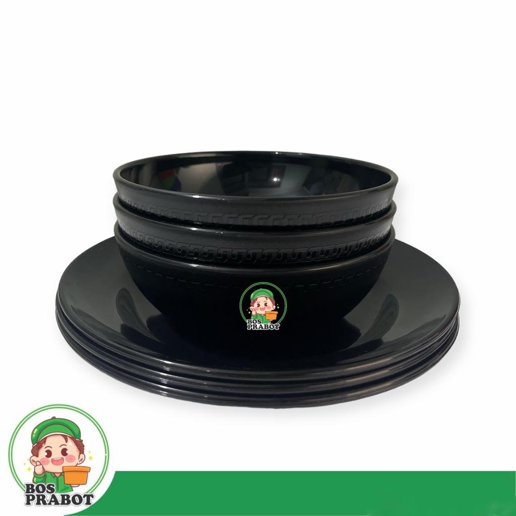 Piring Melamin Set isi 6 / Paket Piring Mangkok Melamin/Piring Makan Melamin Bulat dan Mangkok Bulat