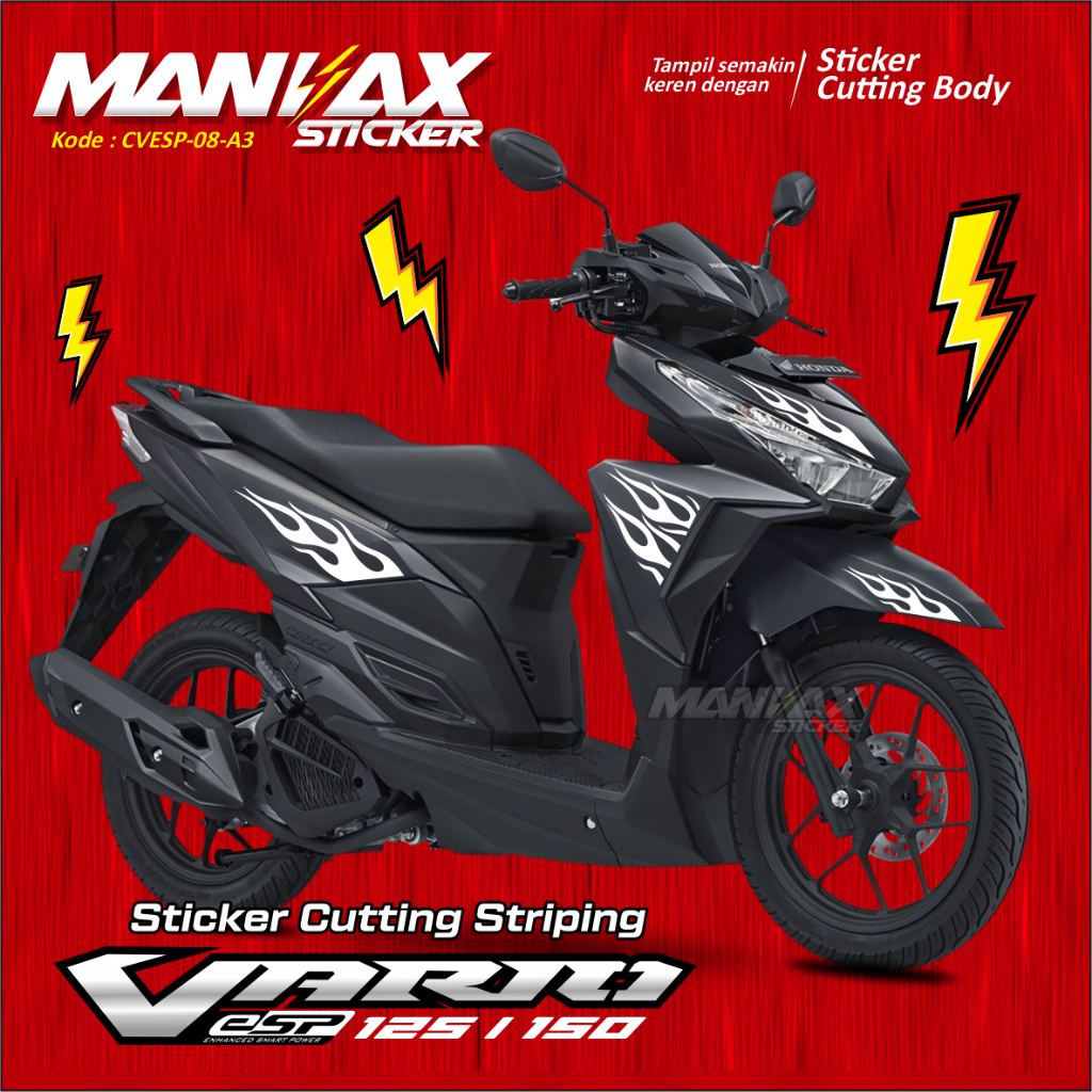 Sticker  Cutting  Striping Vario 125-150 Led New Design Api Hot Wheels Striping Vario Api Sticker Bo