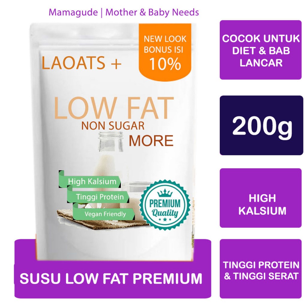 

Susu Low Fat Bubuk Laoats (200g)