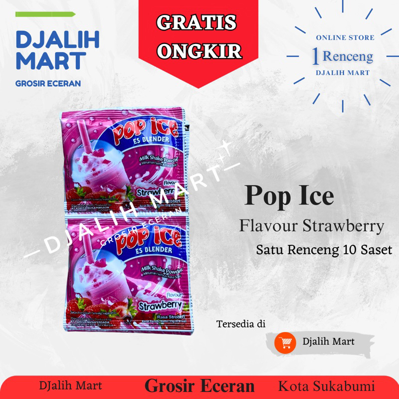 

Pop Ice Milk Shake Powder Rasa Strawberry 10pcs