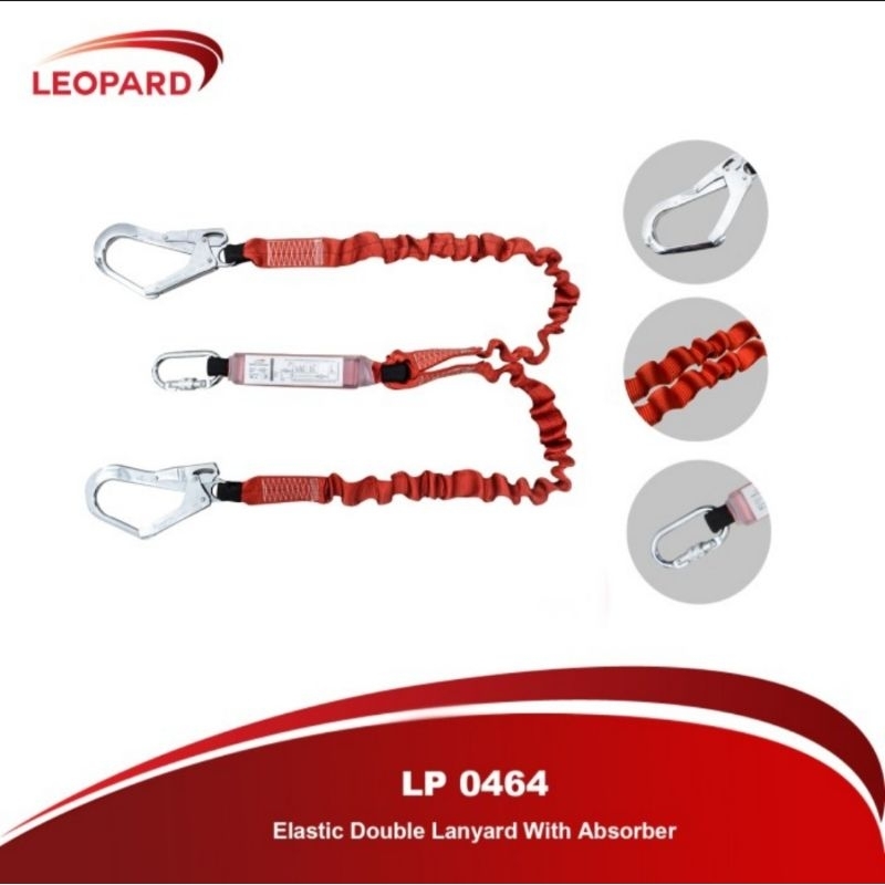 

Elastic Double Lanyard With Absorber EN 355 - Safety Double Lanyard Leopard LP 0464