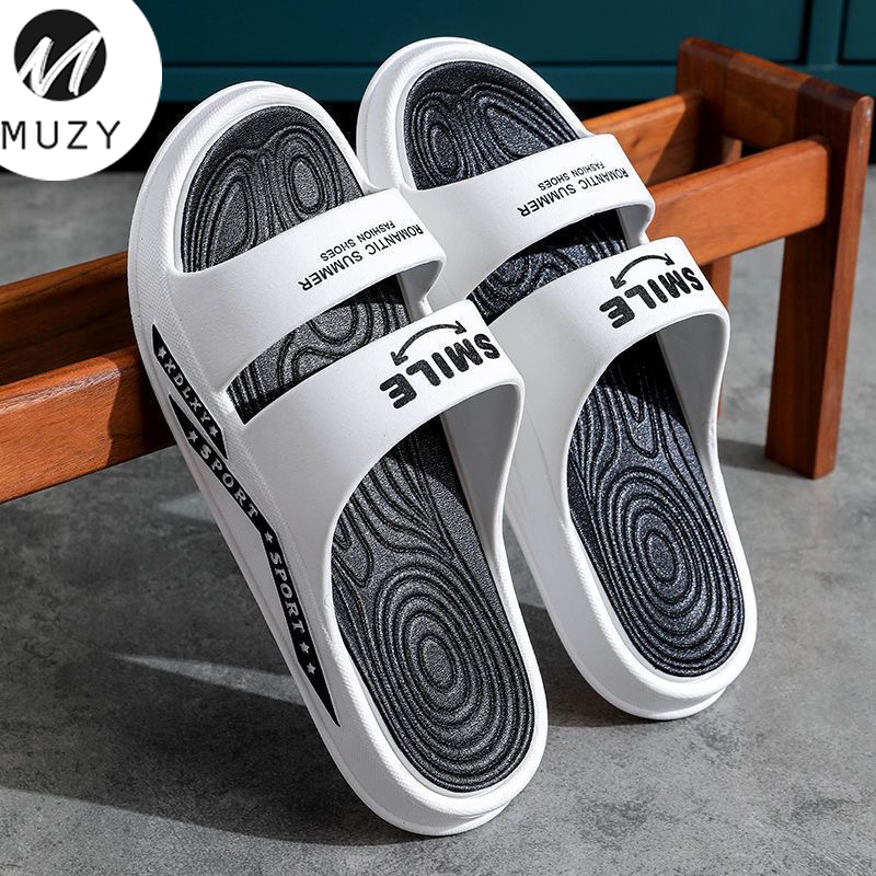 Muzy Sendal Slip On Casual Pria Fashion Sandal Slop Karet Sendal Pria Wanita Anti Slip HSN175