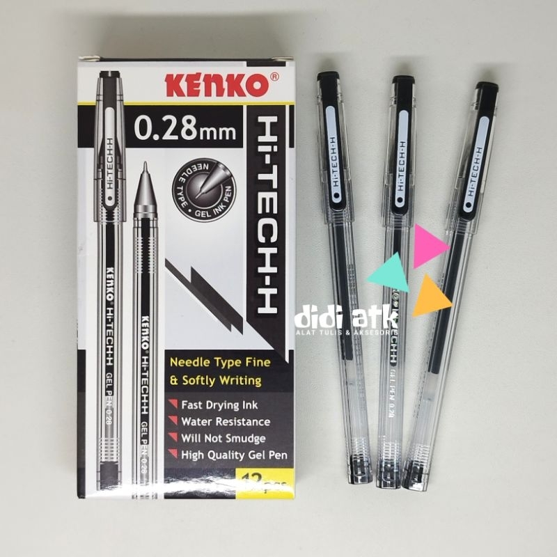 

Pulpen Hitech Kenko 0.28mm Warna Hitam 1 Pak isi 12 Pcs