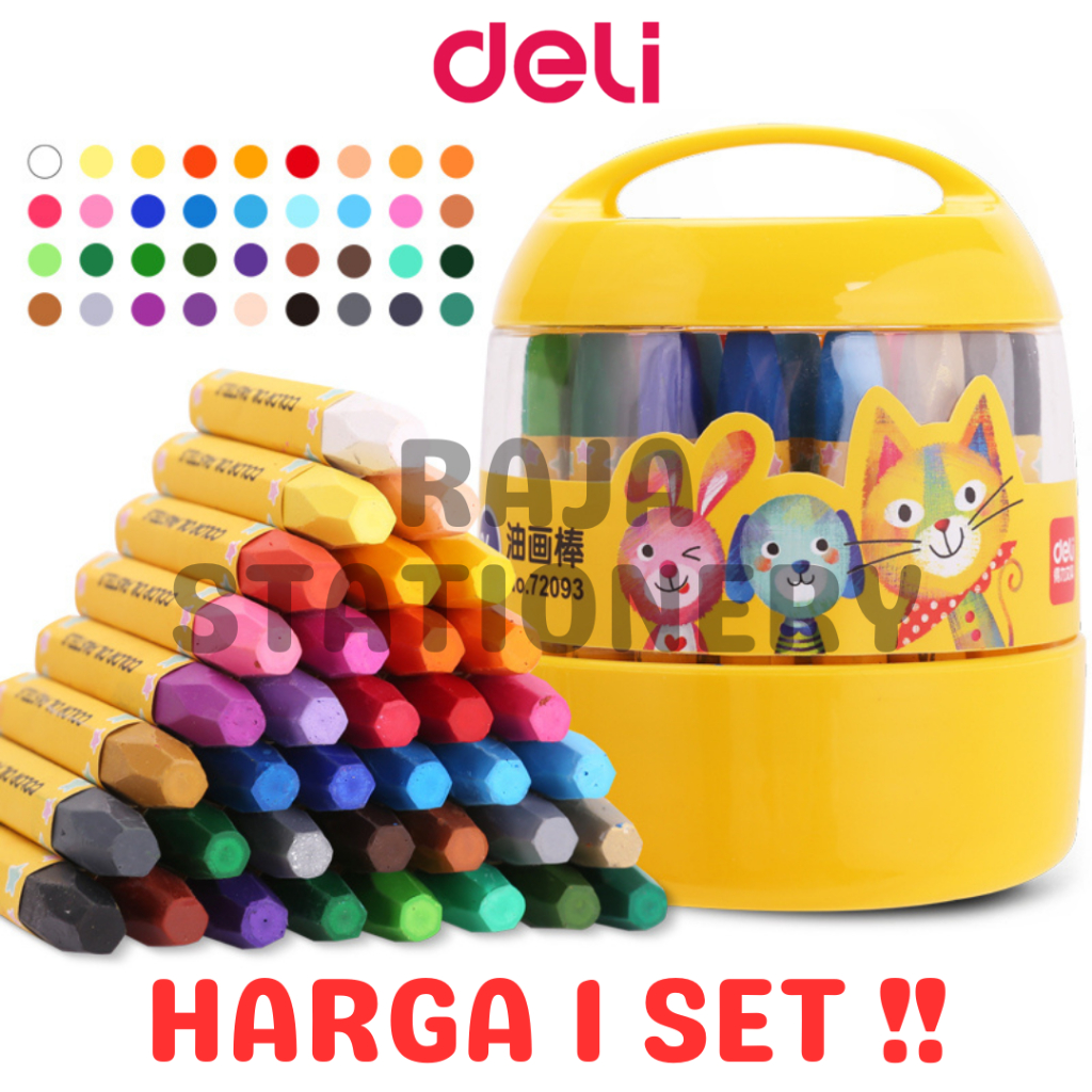 

Deli Oil Pastel Crayon 12 24 36 Colours BARREL / Krayon Deli Minyak 12 24 36 Warna SET