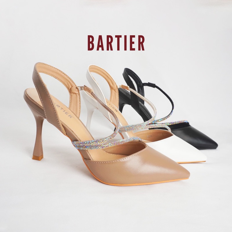 BARTIER - SEPATU TALI WANITA HEELS 9CM HEELS PESTA 50-325