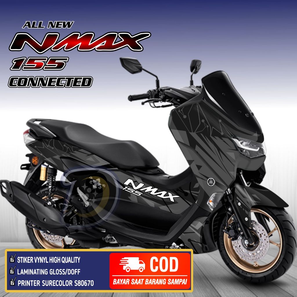 Decal Nmax 155 New 2020 2022 Striping Nmax New Stiker Yamah Nmax New Full Body Grey Design