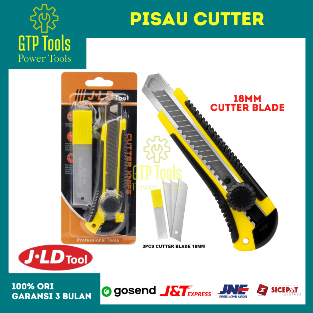 

GTP Tools - JLD Pisau Cutter 18MM Utility Knife CUTTER MURAH CUTTER SHARP L500