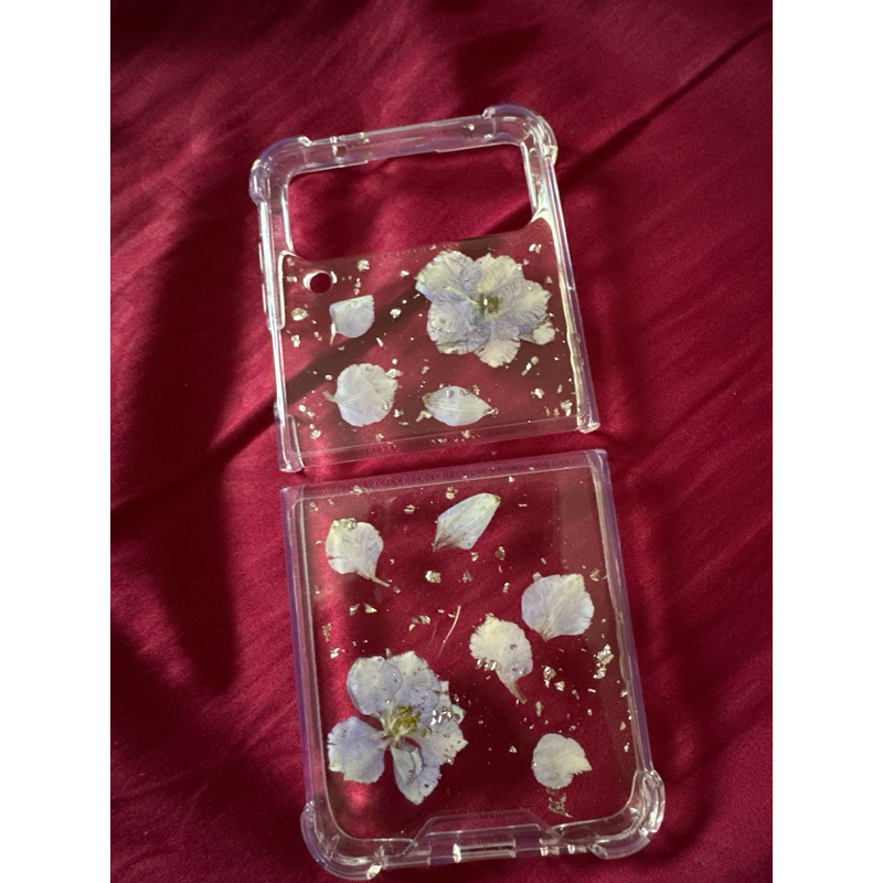 Case z flip 4 ( motif flower purple glitter )