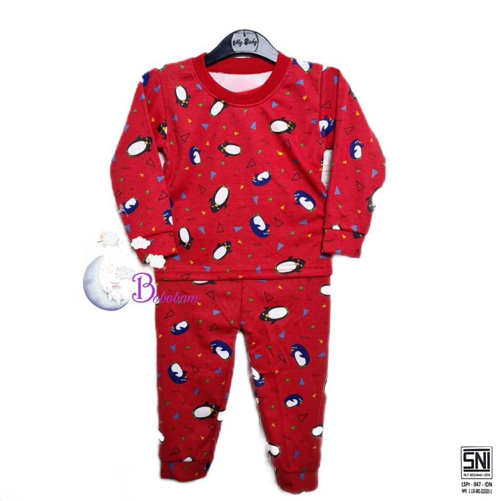 BOBOBAM BAJU TIDUR BAYI LUCU PIYAMA COWO SETELAN PAJAMA LAKI LAKI TRENDY HEWAN PENGUIN