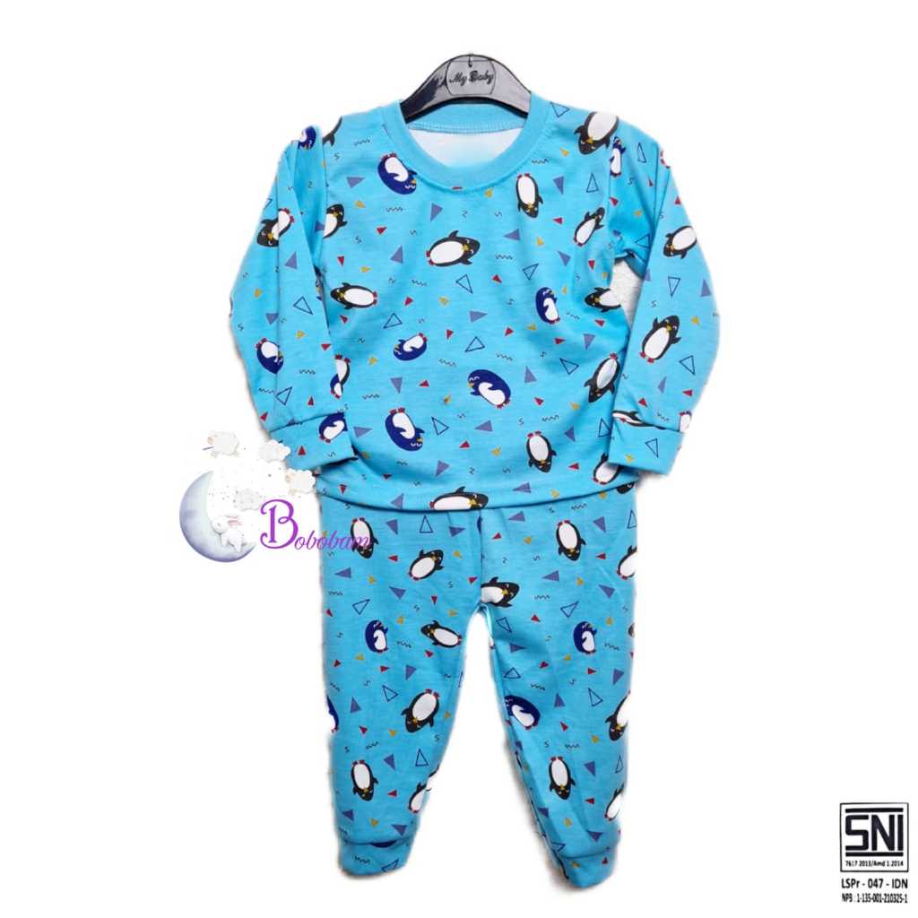 BOBOBAM BAJU TIDUR BAYI LUCU PIYAMA COWO SETELAN PAJAMA LAKI LAKI TRENDY HEWAN PENGUIN