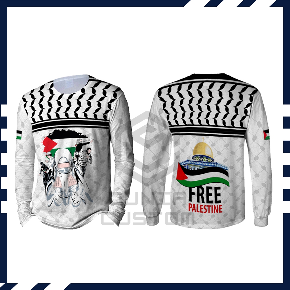 Kaos Palestina Lengan Panjang Fullprint