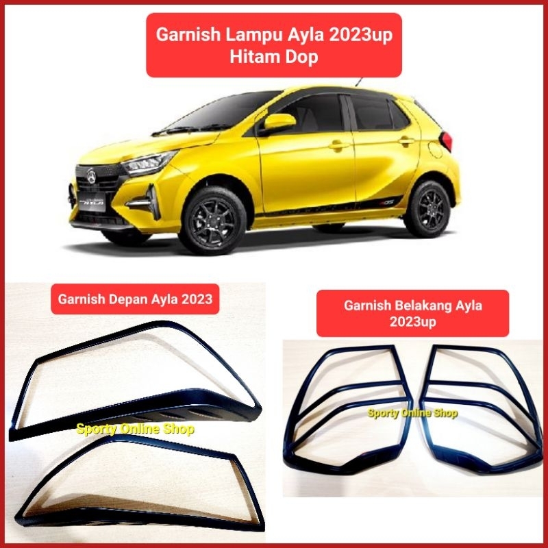 Garnish Lampu Mobil Ayla 2023up Hitam Dop