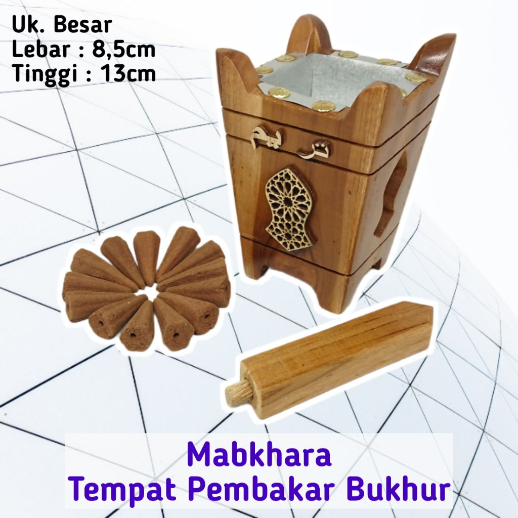 Mabkara Bukhur / Mabkhara Logo Tarim / Prapen Kayu Ukuran Mini / Mabkharah Arab Set / Tempat Pembaka