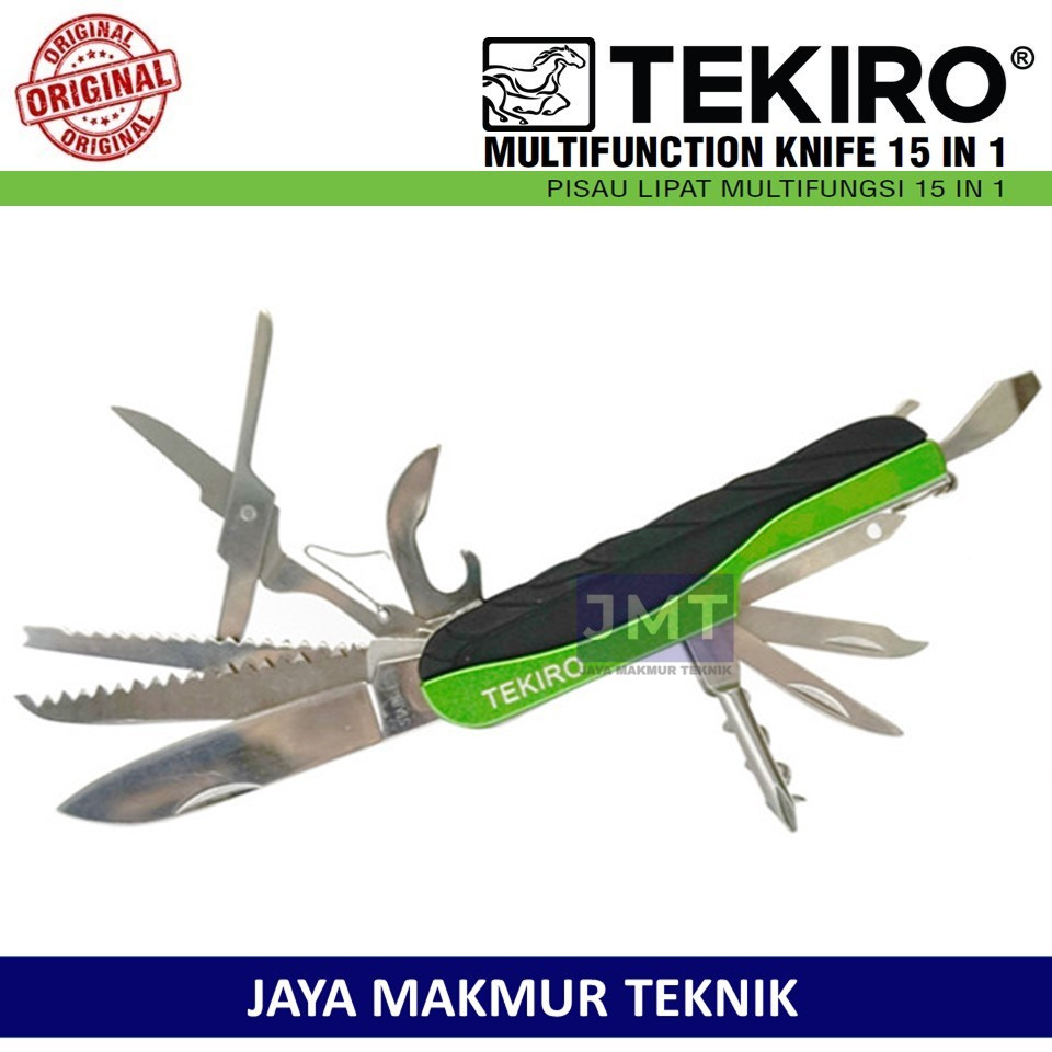 TEKIRO Pisau Lipat Multifungsi 15 in 1 Multifunction Knife 15in1 Original