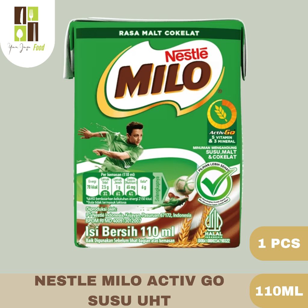 

Nestle Milo Aktiv Go / Susu Malt & Coklat / Susu UHT / Kotak 110ml 1 PCS