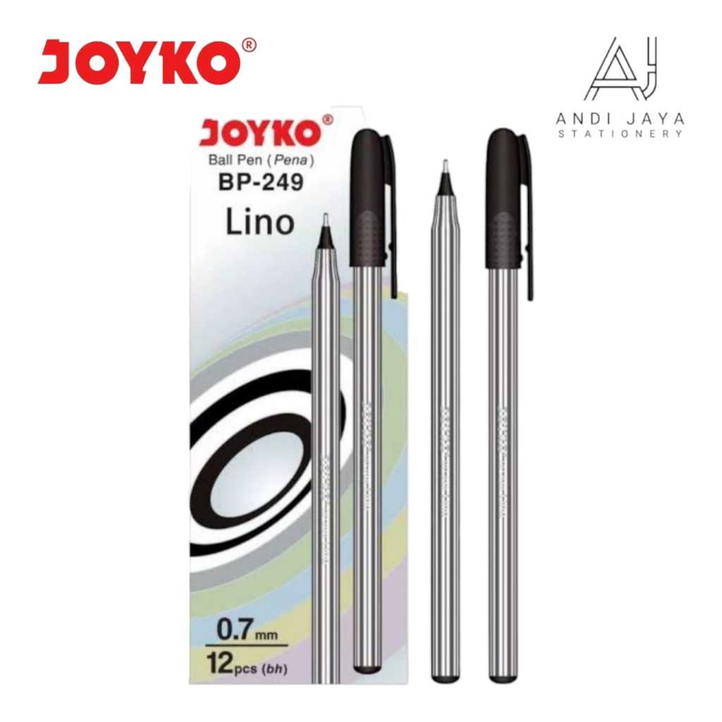 

Pulpen Gel / Ballpoint / Pen Joyko LINO BP-249 0.7mm 1pak (12pcs) Hitam
