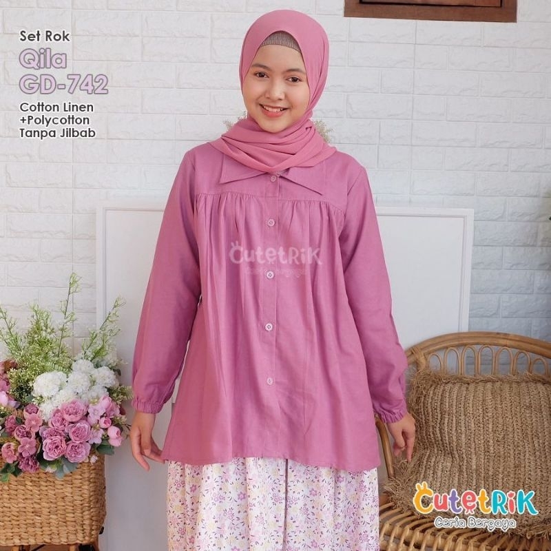 Set Rok Qila Baju Muslim Anak SD baju anak simpel