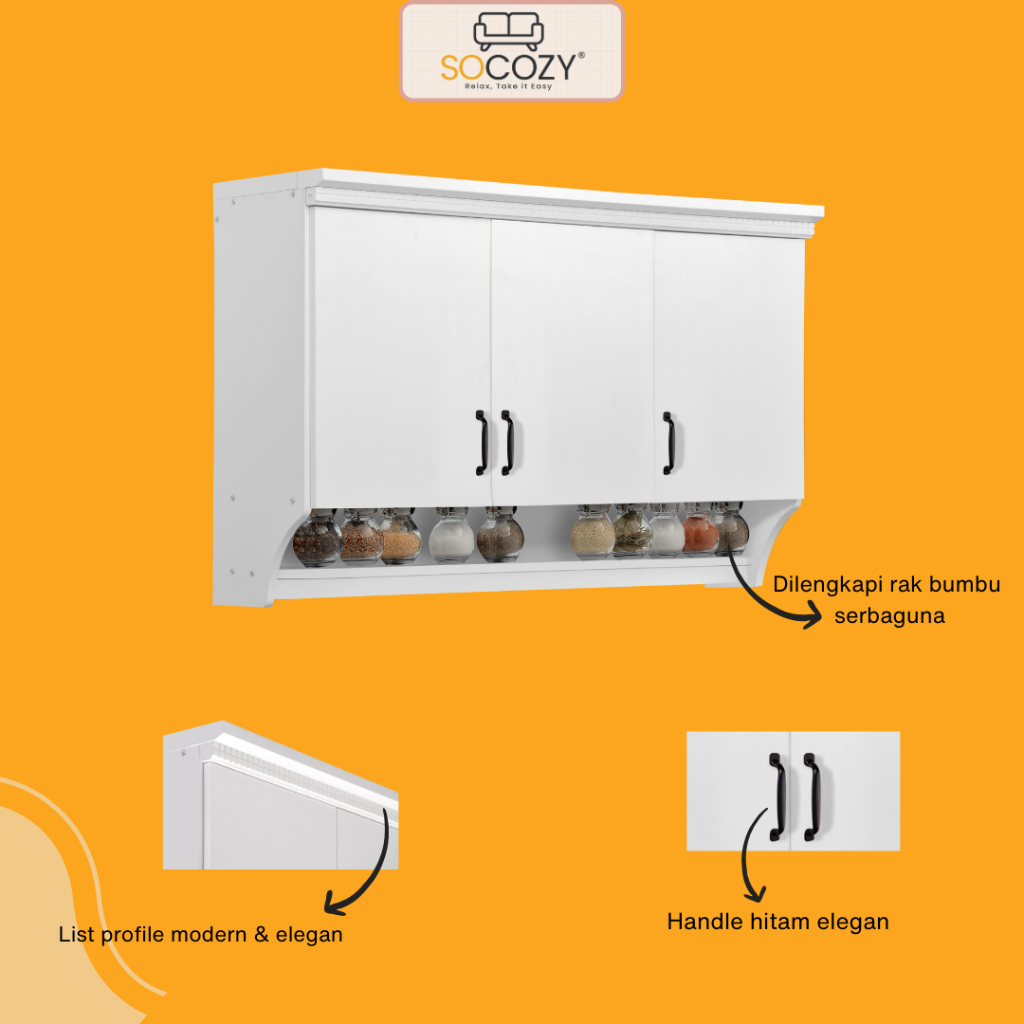 Socozy - Kitchen set minimalis atas 3 pintu / kitchen set model terbaru