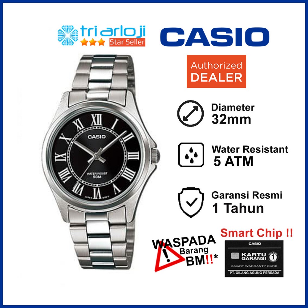 CASIO LTP-1383D-1EVDF Jam Tangan Wanita Analog Silver LTP-1383D-1E LTP1383D