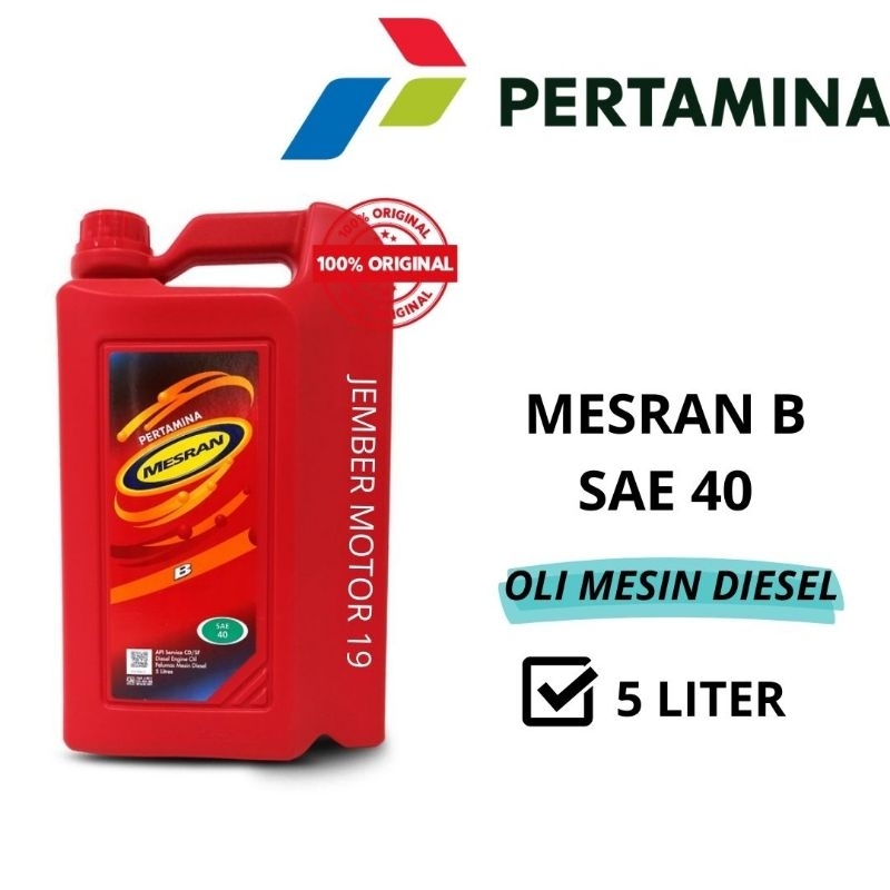 OLI MESIN PERTAMINA MESRAN B SAE 40 5 LITER