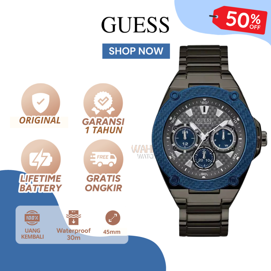 [ORIGINAL]-[COD] ✅ Jam Tangan Analog Guess Pria W1305G3 Watch Gc [BERGARANSI]