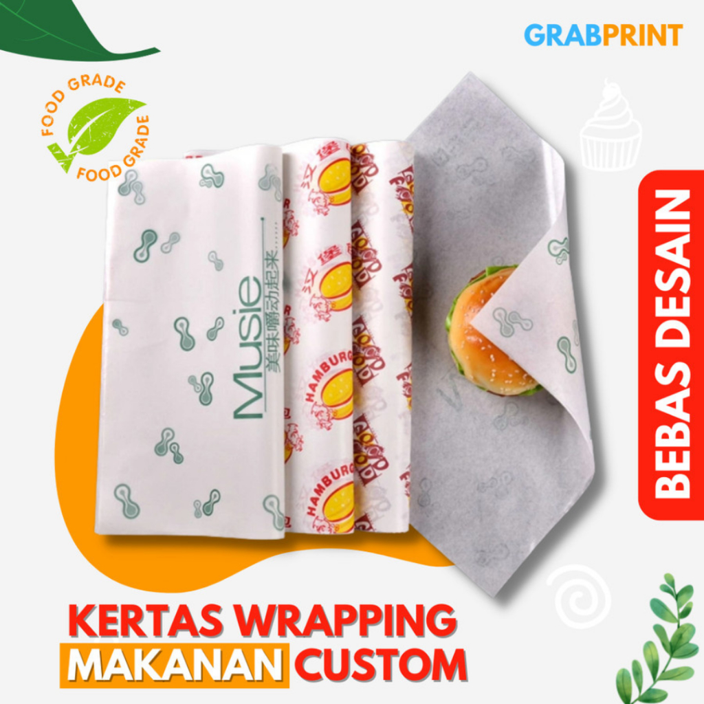 Kertas roti wrapping custom foodgrade bebas desain