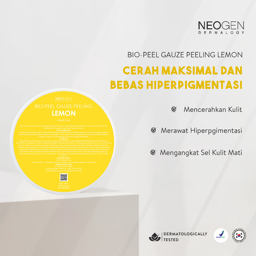 Terlaris NEOGEN DERMALOGY BIO PEEL GAUZE PEELING PAD MINIS JAR (ISI 5 PADS)