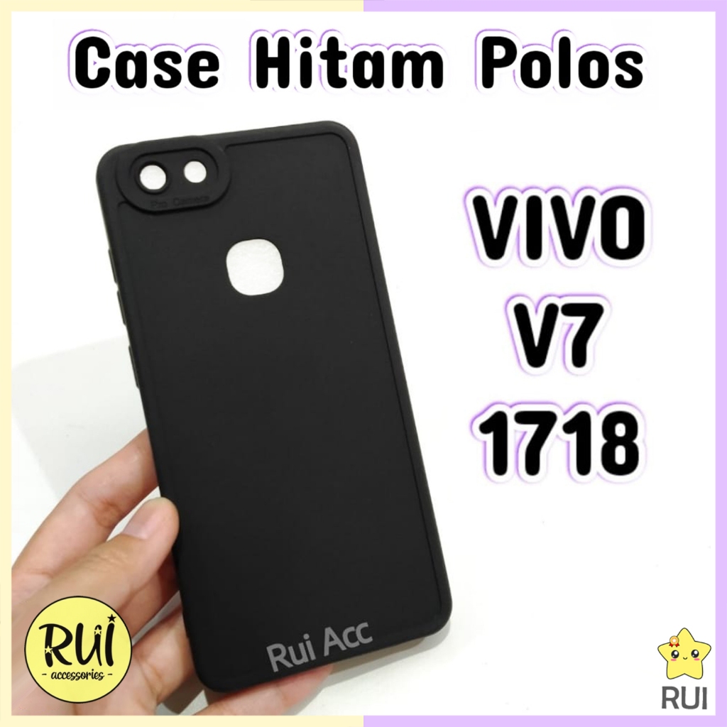 Case Hitam Vivo V7 / 1718  Black Matte Softcase Polos Slim Silikon HP Lentur Rui Acc