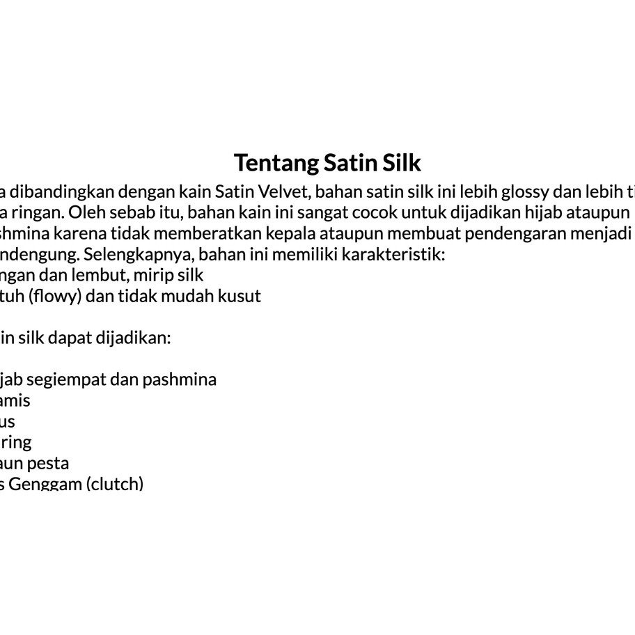 Promo!! 1 meter Kain Satin Silk / Sateen Sutra PREMIUM edisi Vibrant.