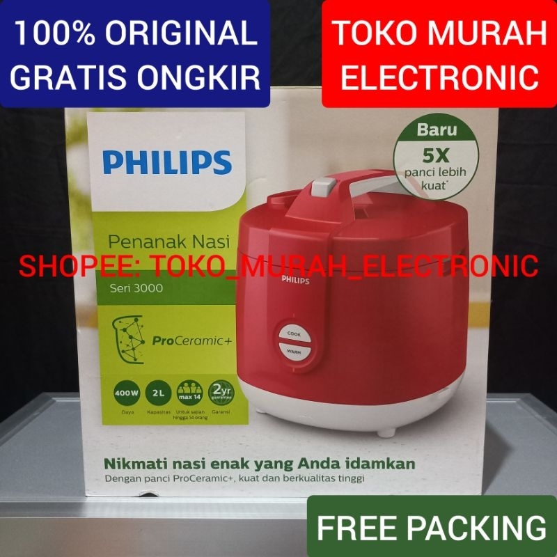 TME - Rice Cooker Philips HD3131 2 Liter 3 In 1 Magic Com Garansi Resmi