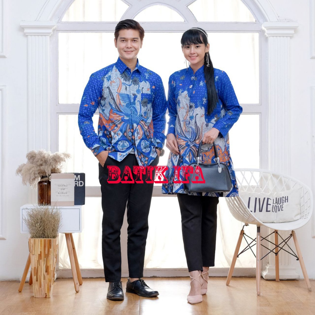Harga Sepasang - Baju Batik Couple Pasangan Atasan Kemeja dan Tunik - Batik IFA