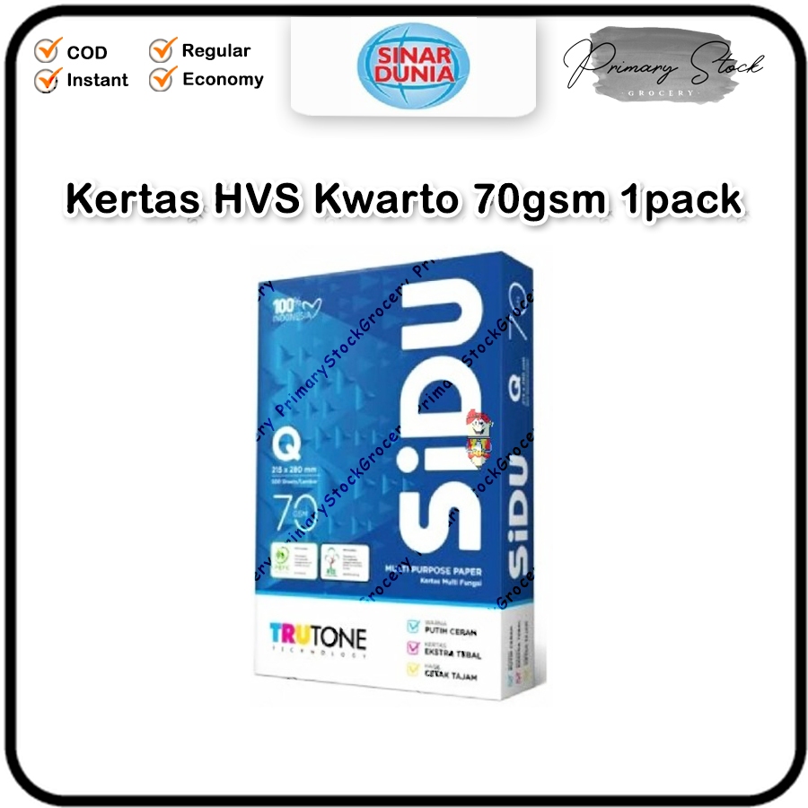 

Kertas HVS SIDU Kuarto Kwarto 70 Gram Sinar Dunia Kertas Fotokopi Print 70GR Quarto Q4