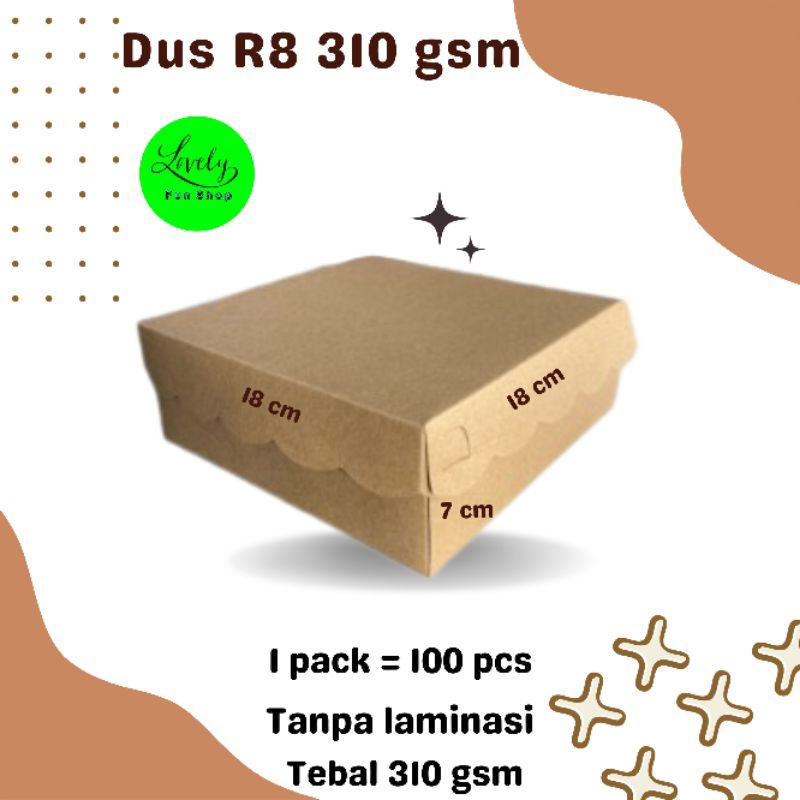 

[20 pcs] Dus R8 310 gsm Kraft Coklat / Kotak Nasi 18x18 cm