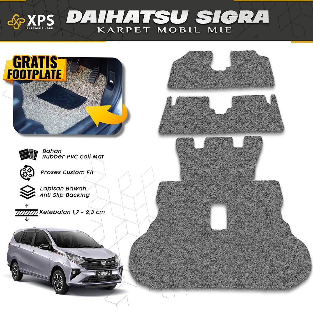 Karpet Mobil Mie Daihatsi Sigra Full Set 2017 2018 2019 2020 2021 2022 2023 2024
