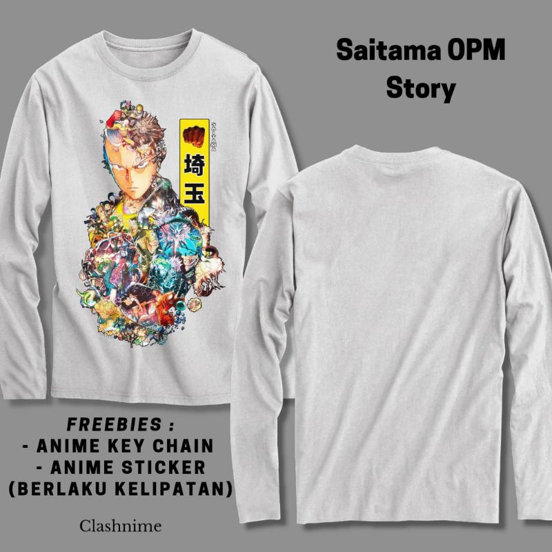 Kaos Lengan Panjang Saitama One Punch Man - Clashnime