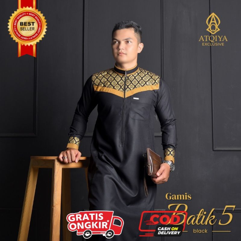 Gamis ATQIYA BATIK 5 / Gamis Atqiya Terlarisss / Jubah Best Seller / Gamis Keren